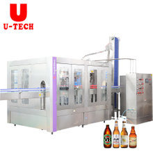 Complete Project High Speed Automatic Glass Bottle Metal Crown Lid Beer Filling Capping Machine Line