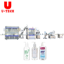 Automated Hand Sanitizer Filling Production Line Liquid Soap Inline Filler Capper Labeling Machines