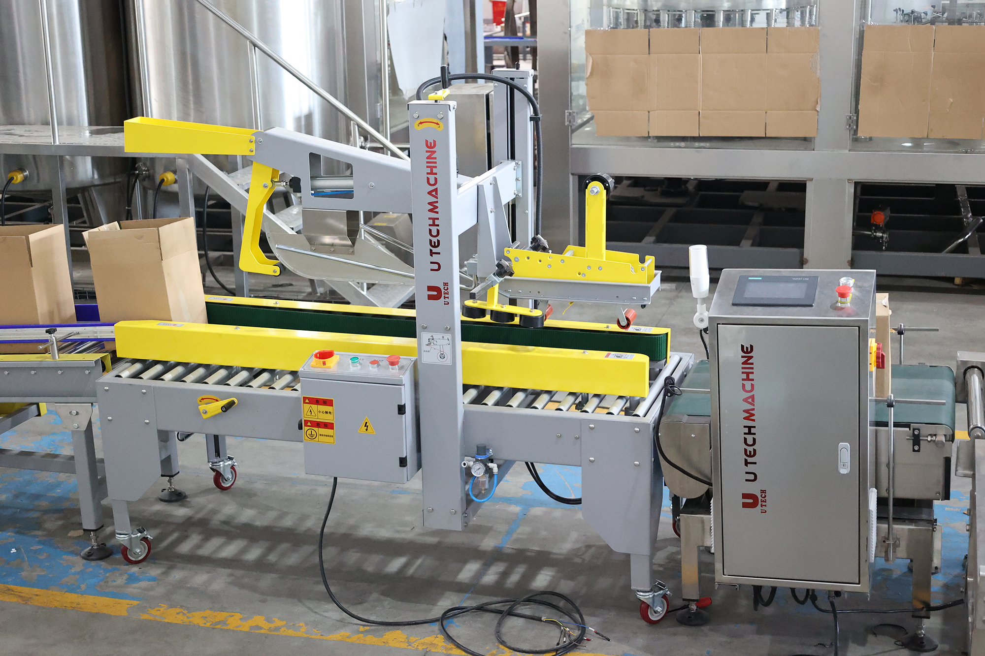 Automatic Beverage Pet Glass Bottle Carton Box Case Packer Carton Erecting Sealer