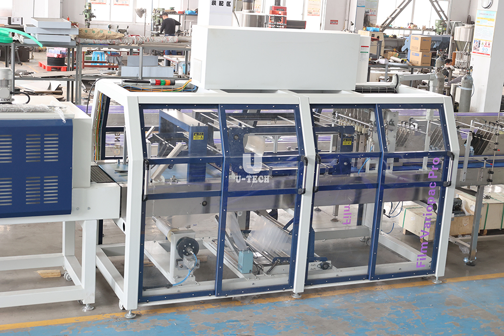 Automatic Carton Box Cosmetic Food Beverage Plastic Glass Bottle Heat Tunnel Shrink Packing Machine
