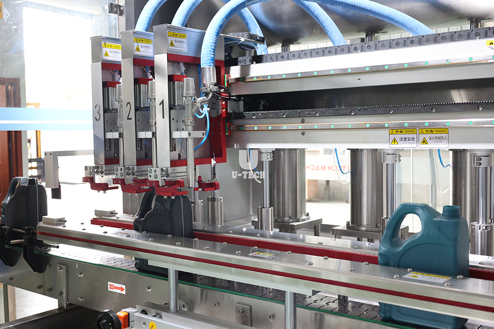 Automatic Linear Type Chemical Daily Use Product Motor Oil Filling Capping Machine Line