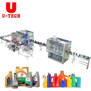 Complete Project High Speed Automatic Chemical Product Linear Type Servo Lube Engine Oil Filling Capping Machine