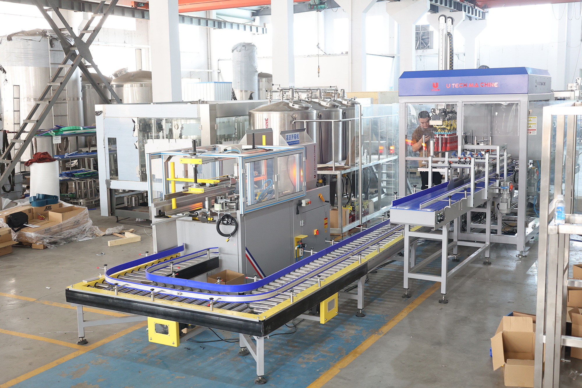 Automatic Beverage Pet Glass Bottle Carton Box Case Packer Carton Erecting Sealer