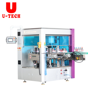 U Tech Fully Automatic Mineral Water Bottle Beverage Can Hot Melt Glue Bopp Opp Labeling Machine