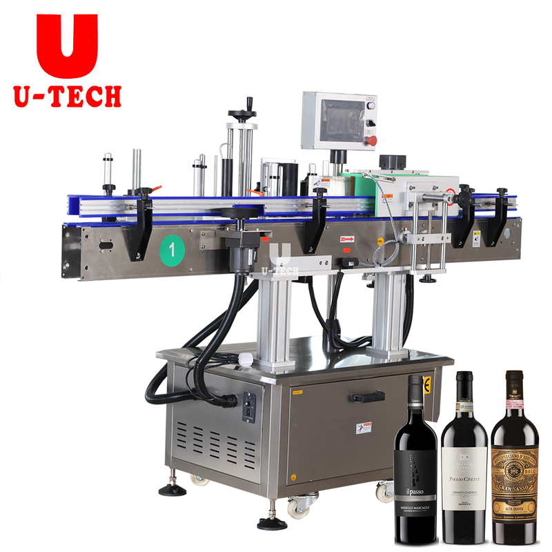 Automatic liquor sake red wine vodka round glass bottle sticker labeling machine