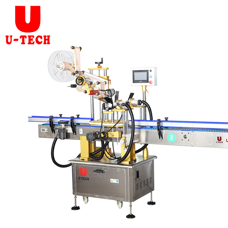 Automatic folding carton box adhesive sticker horizontal labeling Machine