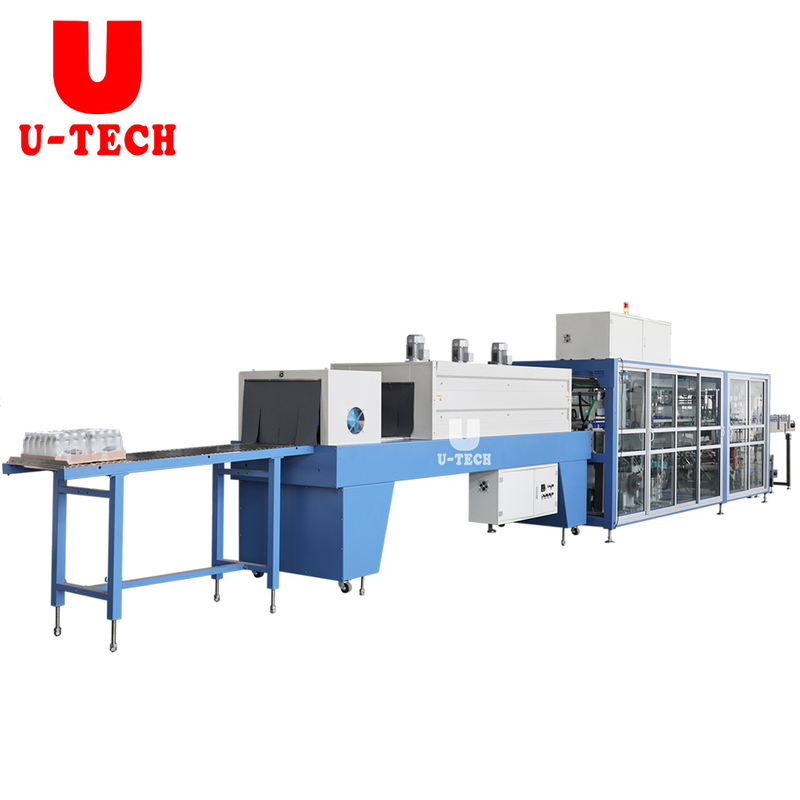 High Efficiency Automatic Beverage Plastic Bottle Can Glass Bottle Half-tray Shrink Packing Machine