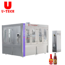Automatic Conveyor Belt Rotary Piston Pet Bottle Peanut Butter Granular Meat Soy Tomato Chili Sauce Filling Machine