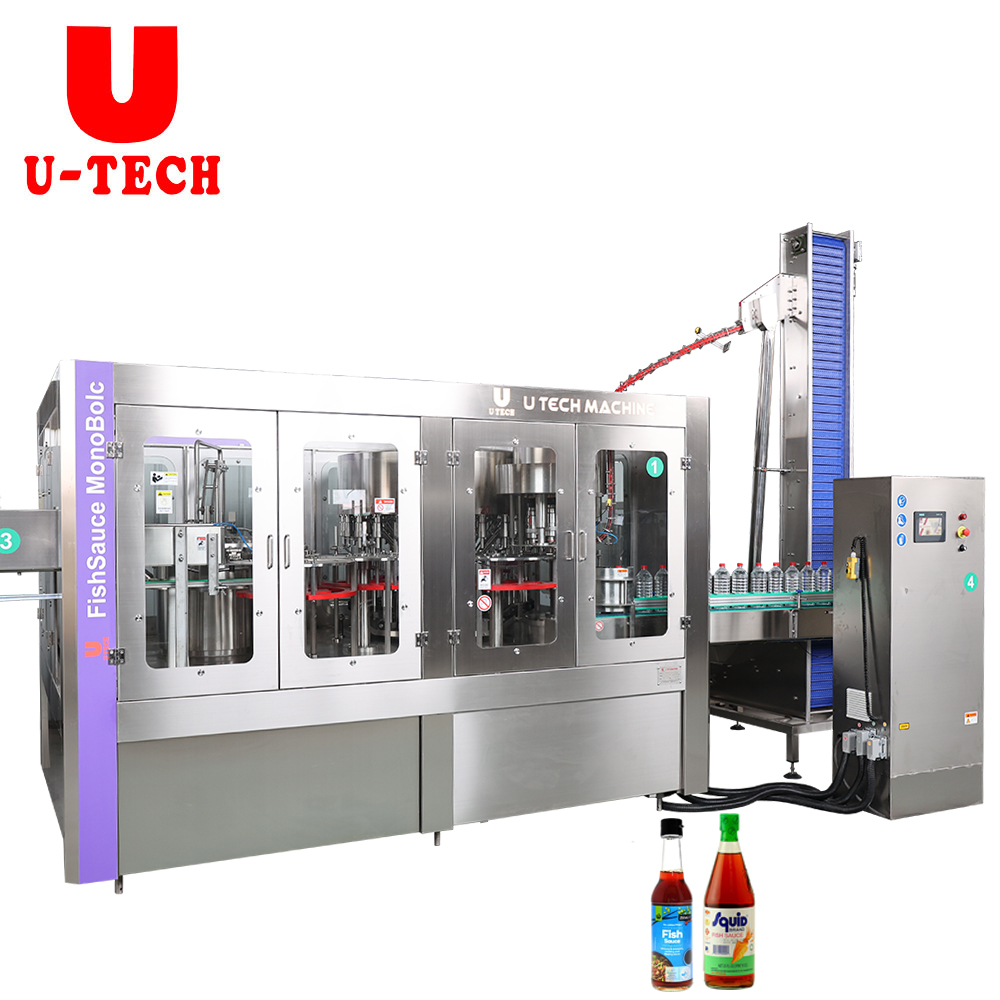 Rotary Automatic 3 in 1 Small Plastic Glass Bottle Vinegar Fish Soy Sauce Filling Machine Line
