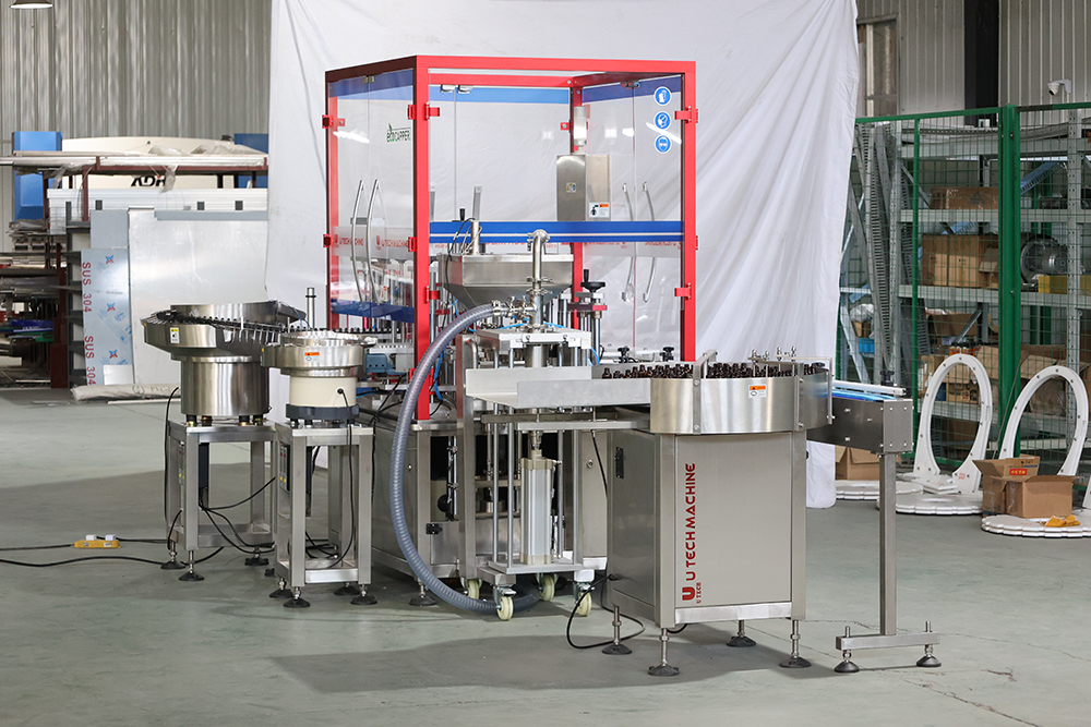 Automatic rotary piston filling capping machine
