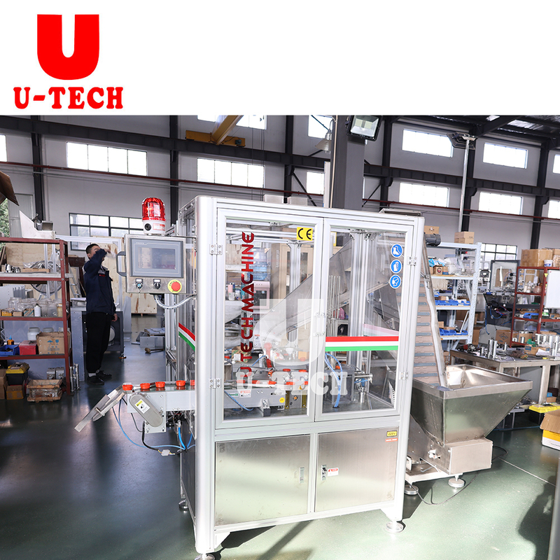 High Speed Gallon Engine Oil Jerrycan Jar Drum Plastic Bottle Cap Lining Wadding Inserting Machine