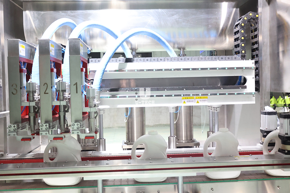 3 Heads Automatic Vertical Magnetic Pump Pneumatic Bottle Edible Oil Linear Servo Filling Capping Machine Line