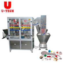 Full Automatic Plastic Medical Jar Milk Bottle Cap Insertion Lining Inserting Machine Price