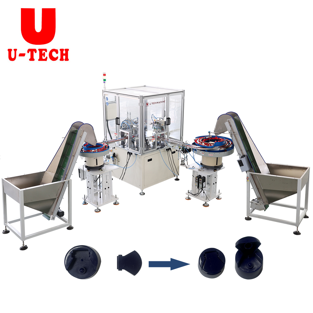 High Speed Rotary Three Parts Make-up Water And Lotion Cosmetics Bottle Plastic Cap Assembly Machine