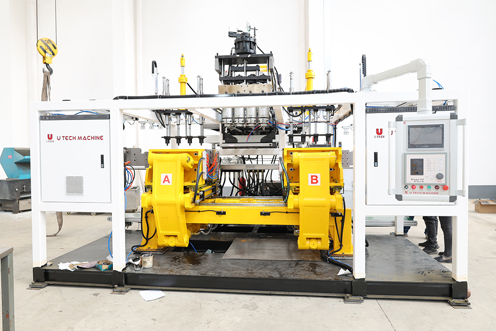 Double stations 5L10L HDPE plastic tank container drum jerrycan extrusion blow moulding machine price