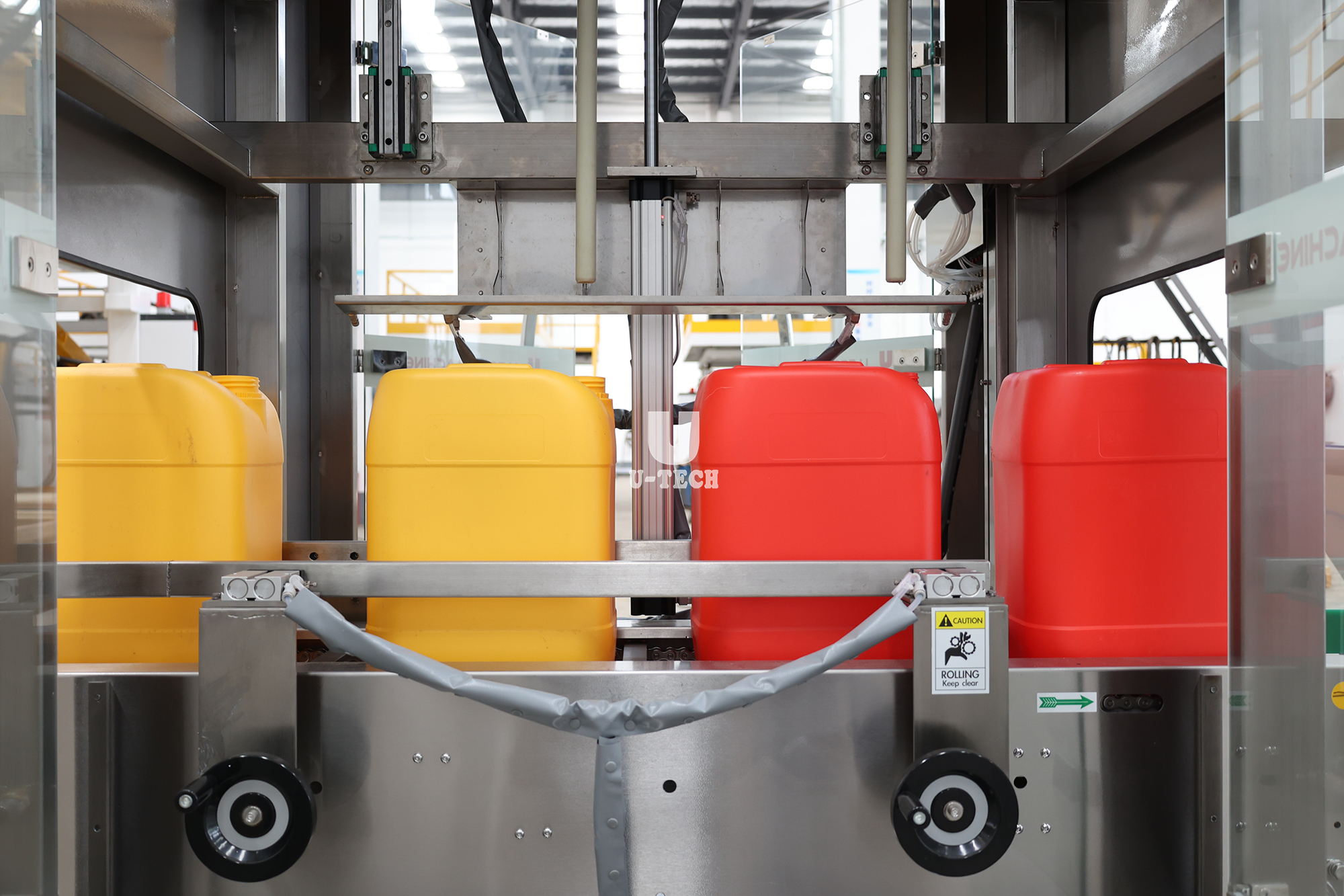 Automatic Linear 25L Chemical Drum Pesticide Anticorrosion Weighting Filling Servo Capping Labeling Machine Line