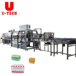 China Automatic Beverage Plastic Hdpe Bottle Heat Film Shrink Wrap Flow Packing Machine for Sale