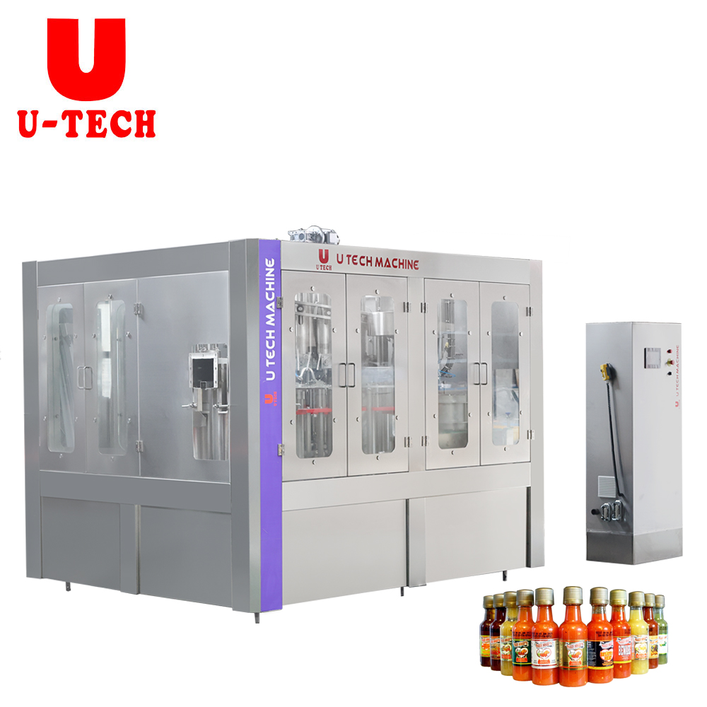 Automatic Bbq Meat Mustard Minced Sauce Bottle Clean Filling Bottling Mixing Heating Machine Equipment