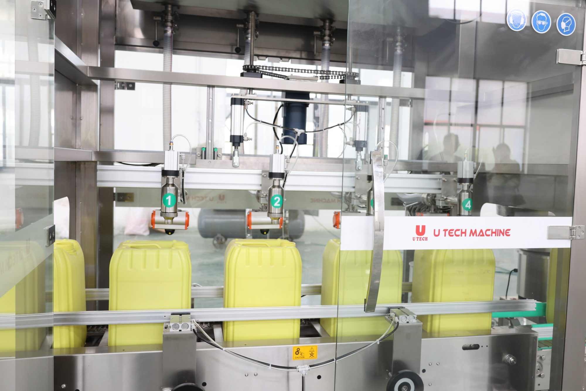 Automatic Linear Type Inner Outer Cap Cooking Edible Food Oil 20L Drum Filling Capping Machine Production Line
