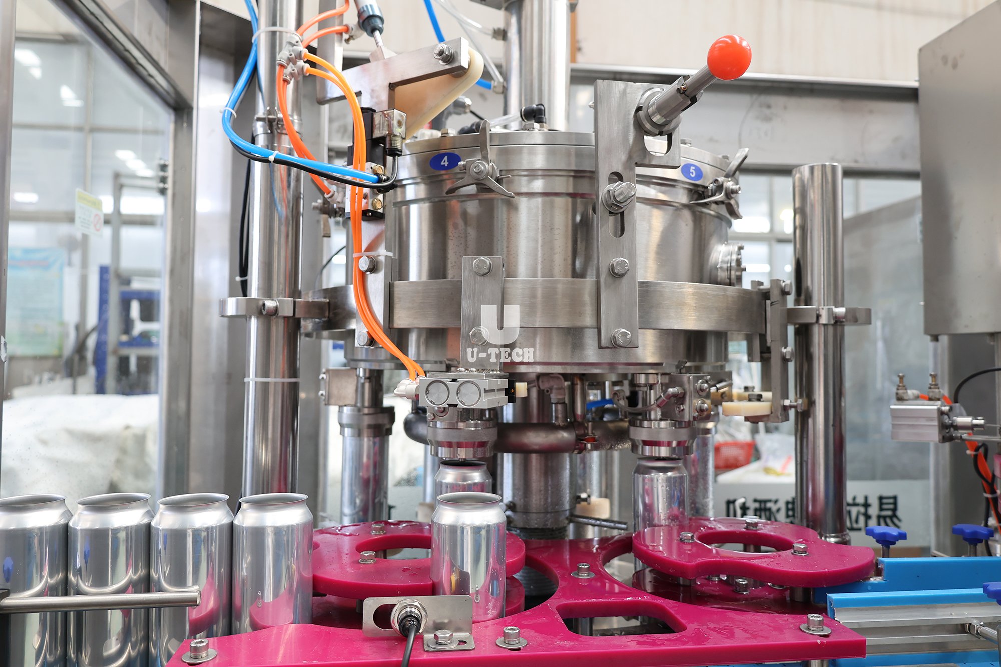 Full Automatic Aluminum Tin Can Beverage Orange Juice Carbonated Drink Beer Filling Machine Line