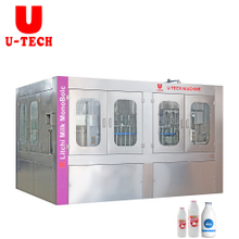 Automatic PP Plastic Bottle Fruit Litchi Juice Filling Aluminum Foil Sealing Machine Production Line