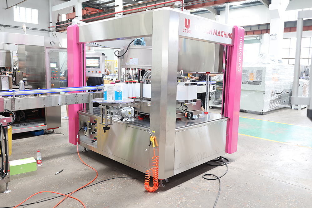 Rotary automatic plastic mineral water bottle beverage beer juice can hot melt OPP labeling machine