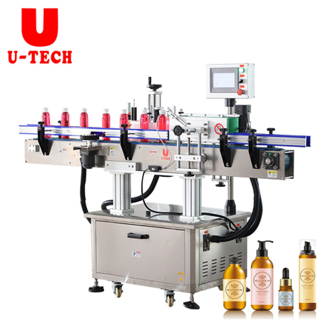 Automatic round bottle liquid foundation eye gel body lotion toner skin care product cosmetics labeling machine