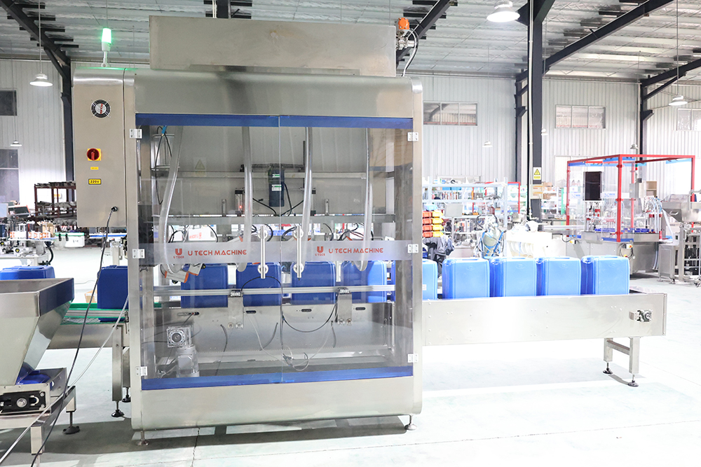 Automatic Linear Jerrycan Bucket Drum Barrel 20L Lubricant Lube Oil Servo Filling Capping Machine Line