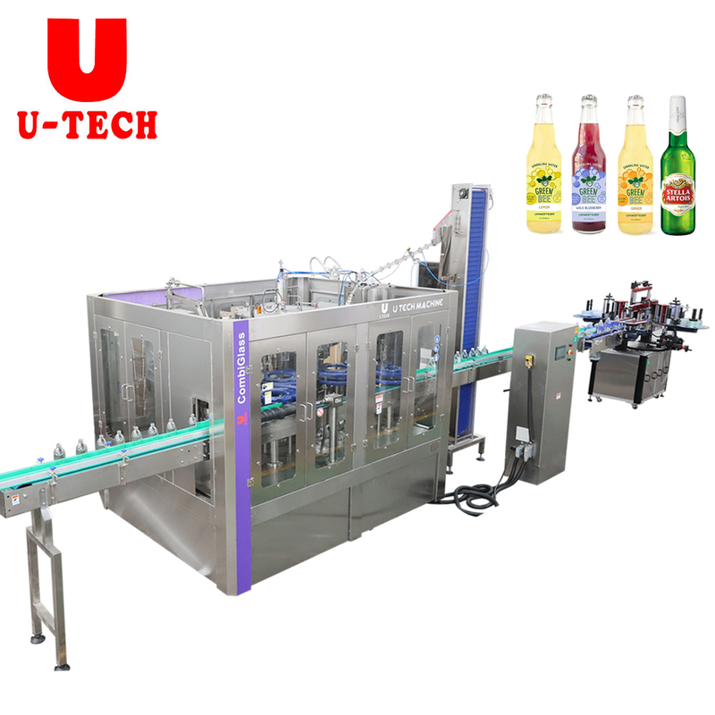 Automatic Energy Drink Beer Soda Sparkling Water Orange Juice Glass Bottle Filling Machine