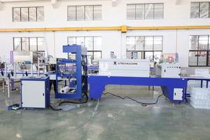 Full Automatic High Speed Beverage Glass Plastic Bottle Heat Shrink Tunnel Shrink Wrapping Packing Machine