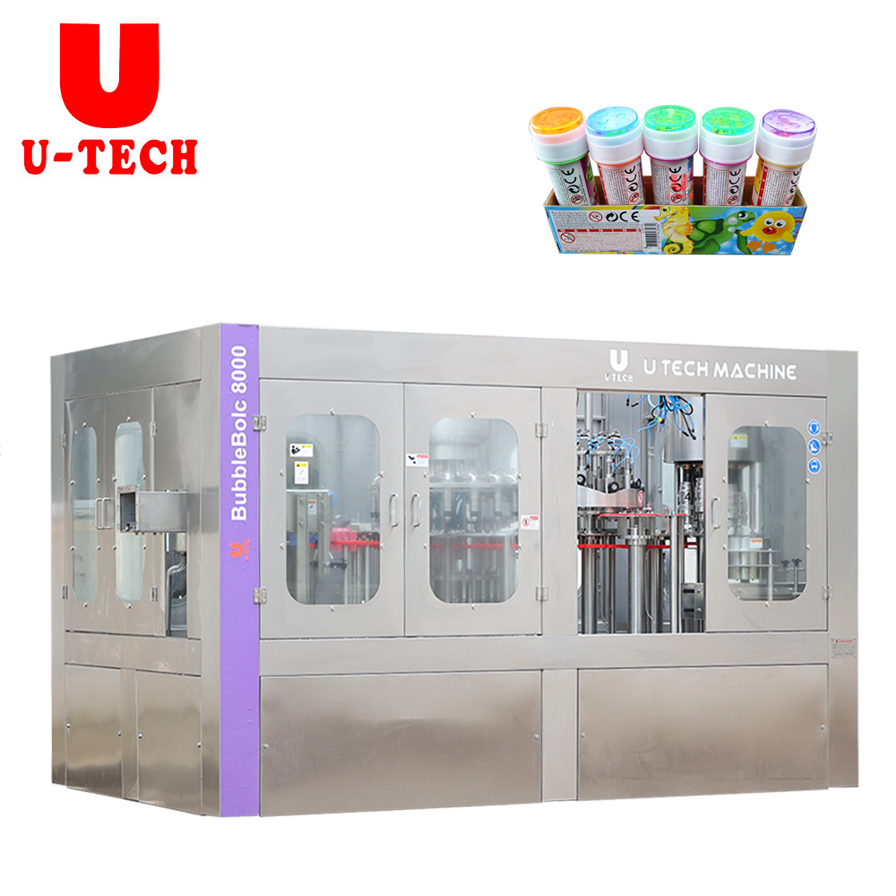 Automatic 3 in 1high Speed Rotary Child Toys Small Plastic Bottle Soap Bubble Water Filling Machine Line